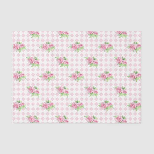 Papel De Seda Flores Rosa (Design série 77 rosa) (Frente )