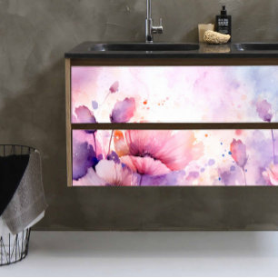 Papel De Seda Flores rosa e lilás na despojagem de úmido