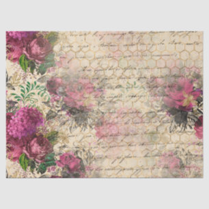 Papel De Seda Flores rosa e mel na página de dissociação