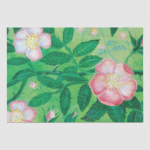 Papel De Seda Flores rosa selvagens  