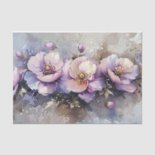 Papel De Seda Flores Roxas Decominação de Pintura de Óleo