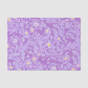 Papel De Seda Flores Roxas e Amarelas Muito Delicadas