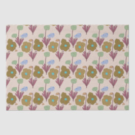 Papel De Seda Flores Russas Retro Handrawn