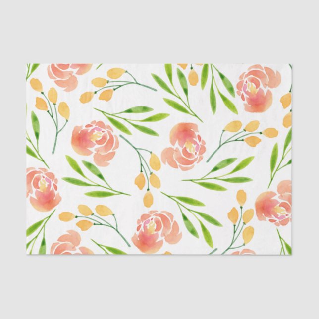 Papel De Seda Flores (Série Design 45 Amarelo/Laranja) (Frente )