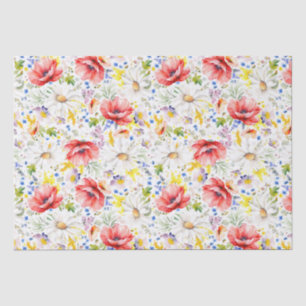 Papel De Seda Flores Silvestres Botânica Elegante
