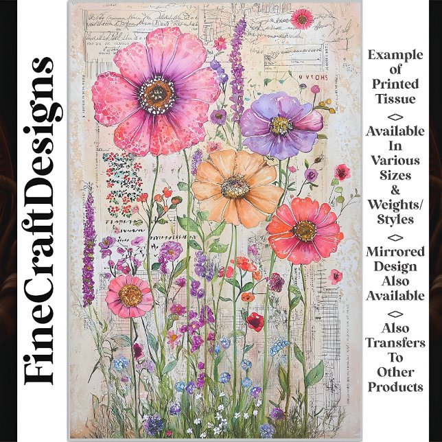 Papel De Seda Flores Silvestres Caprichosas Decoupage S8R Shabby (Criador carregado)