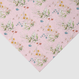 Papel De Seda Flores Silvestres Coloridas em Aquarela Arte do Sé