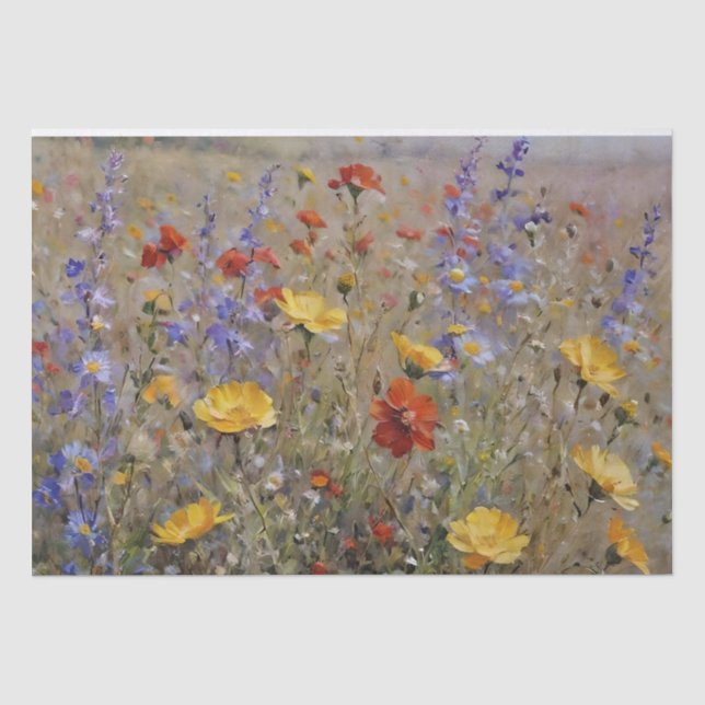 Papel De Seda Flores Silvestres de Montanha Decoupage (Frente )