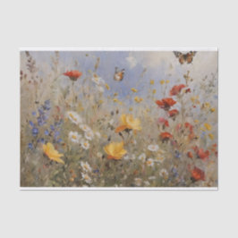 Papel De Seda Flores silvestres e borboletas: dissociação