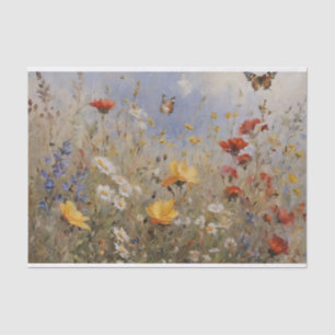 Papel De Seda Flores silvestres e borboletas: dissociação