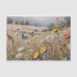 Papel De Seda Flores silvestres e borboletas: dissociação