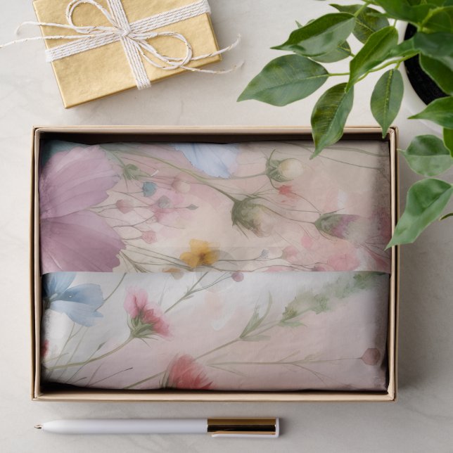 Papel De Seda Flores Silvestres em Flor (Presente)