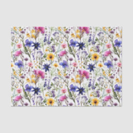 Papel De Seda Flores Silvestres Floral 