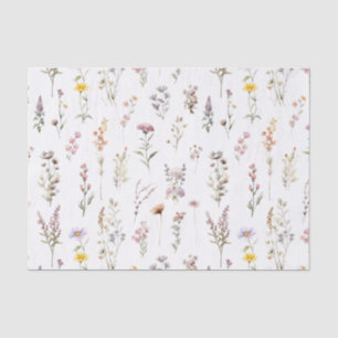 Papel De Seda Flores Silvestres Roxas Chá de Noiva Boho Floral