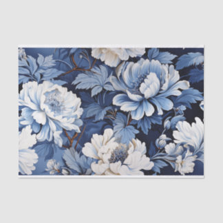 Papel De Seda Flores Toile de Jouy em azul em idosos