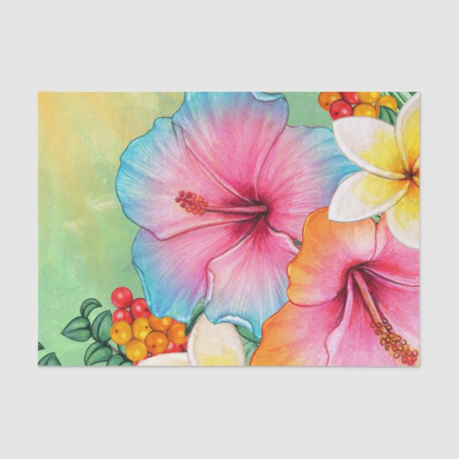 Papel De Seda Flores Tropicais (Frente )