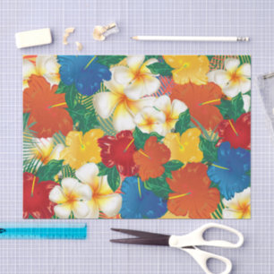 Papel De Seda Flores tropicais do hibiscus