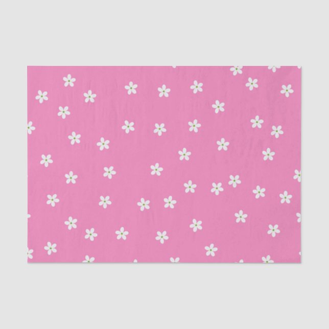 PAPEL DE SEDA FLORES VERDE BRANCOS DE TINY PINK (Frente )