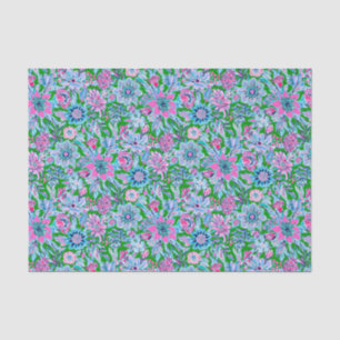 Papel De Seda Flores verdes e cor-de-rosa na praia de Preppy Pal