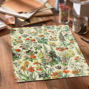 Papel De Seda Flores Vintage Flor Botânico Antiquado