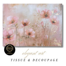 Flores Vintage Rosa e Dourado Decoupage