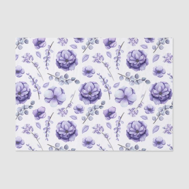 Papel De Seda Flores Violetas (Frente )