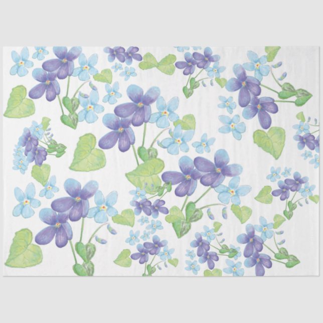 Papel De Seda Flores Violetas Selvagens (Frente )