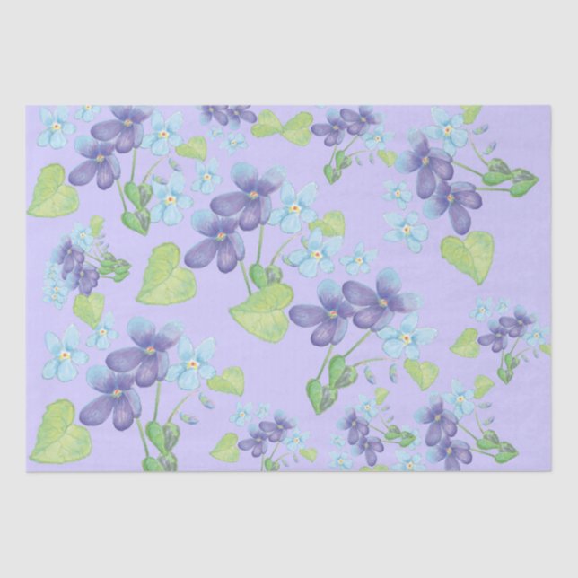 Papel De Seda Flores Violetas Selvagens (Frente )