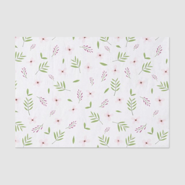 Papel de seda Flores y hojas de primavera (Frente )