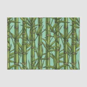 Papel De Seda Floresta de bambu em azul claro