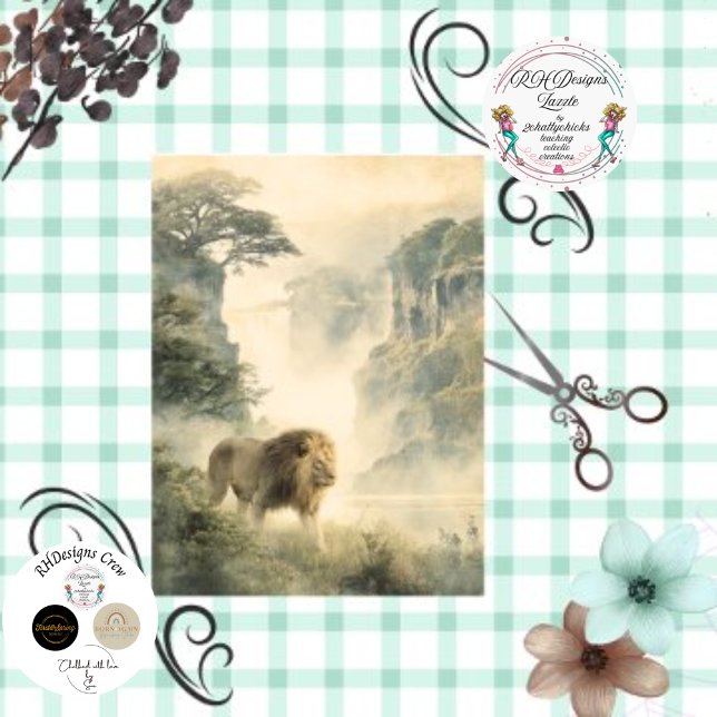 Papel De Seda Floresta de Cascata do Leão Africano de Dissociaçã (Criador carregado)