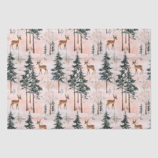 Papel De Seda Floresta de inverno encantada (Frente )