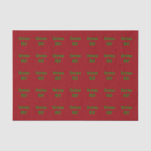 Papel De Seda Floresta De Natal, Dourado Brat, Vermelho Crimson