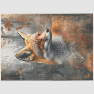 Papel De Seda Floresta de outono de Pintura de Fox Abstrato