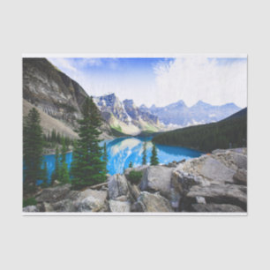 Papel De Seda Floresta de Pinheiros Blue Lake Rocky Mountain