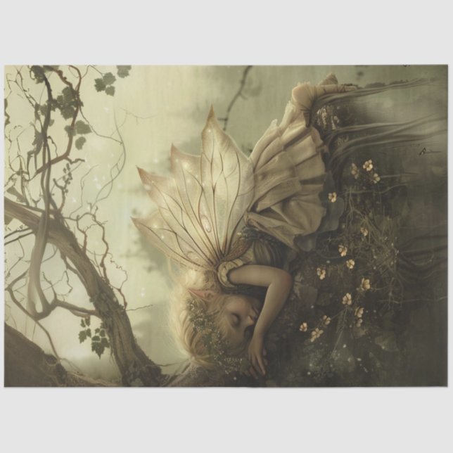 Papel De Seda Floresta de Separação Natureza Mágica Fada (Frente )