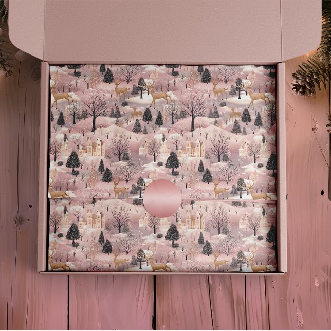 Papel De Seda Floresta de Veado Rosa Neve (Criador carregado)