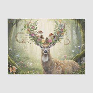 Papel De Seda Floresta Encantada-Colagem de Tecido Artesanal