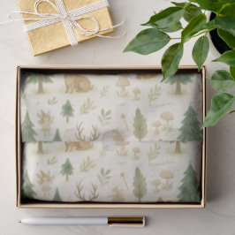 Papel De Seda Floresta Encantada e Mágica Animais Silvestres