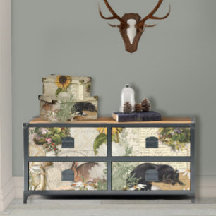 Papel De Seda Floresta Floral de Cogumelos Fox Ephemera