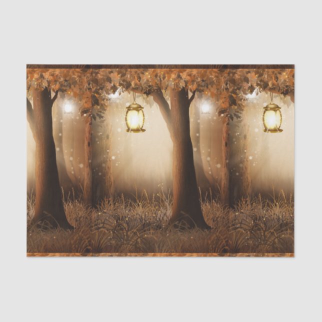 Papel De Seda Floresta Mágica com Luzes Fadas (Frente )