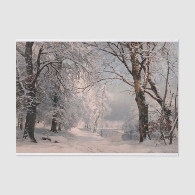 Papel De Seda Floresta No Inverno (Frente )