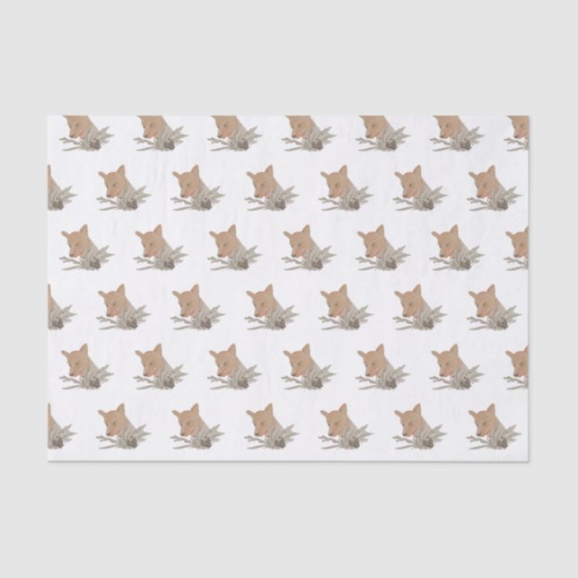 Papel De Seda Floresta Sazonal Fox (Frente )