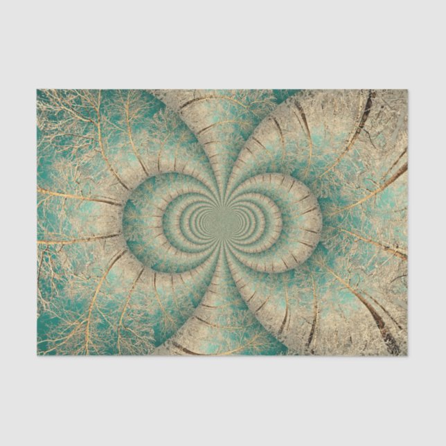 Papel De Seda Florestas Marrons Verdes (Frente )