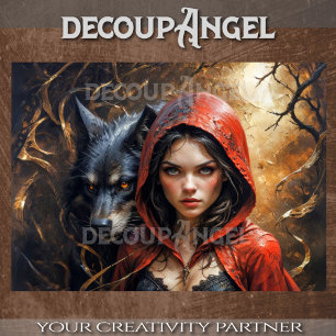 Papel De Seda Florestas Sussuras - Pequeno Vermelho e Lobo Negro