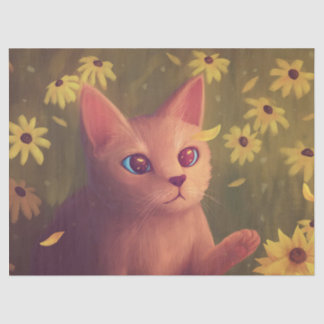 Papel De Seda Flower Lover | Cat and Flowers