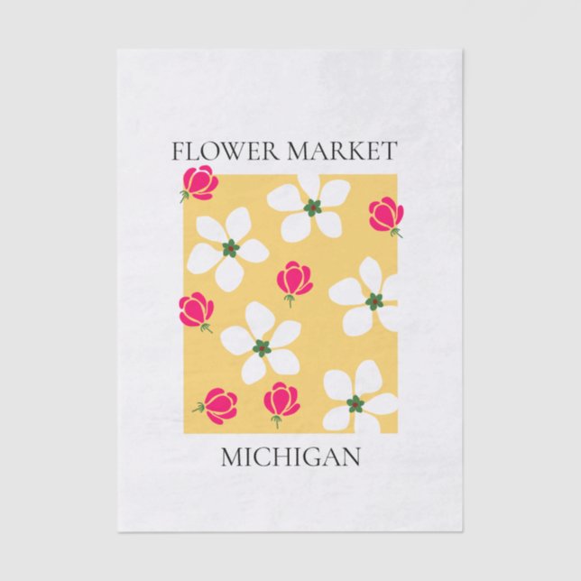 Papel De Seda Flower Market - Michigan (Frente )
