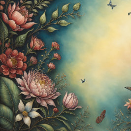 Papel De Seda Flowers & postcard no3 vintage tissue paper 