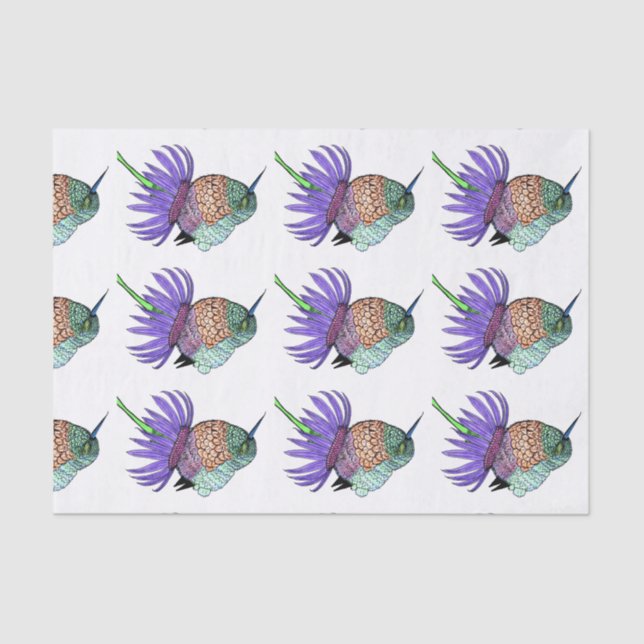 Papel De Seda Fluffy Baby Hummingbird (Frente )