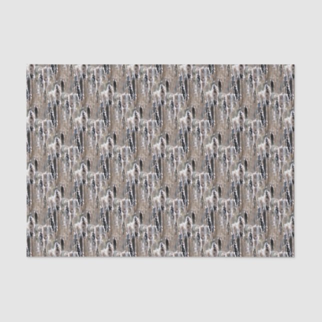 Papel De Seda Fluffy Cattails Nature Pattern (Frente )